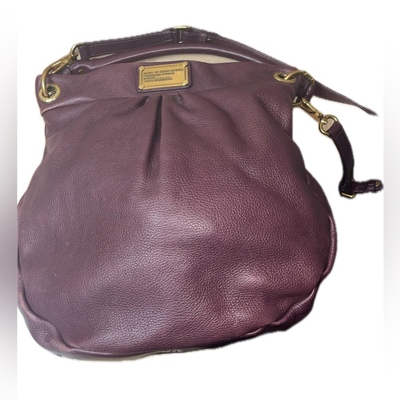Marc by Marc Jacobs Classic Q Hillier Burgundy Leather Hobo Shoulder Bag - Picture 12 of 16